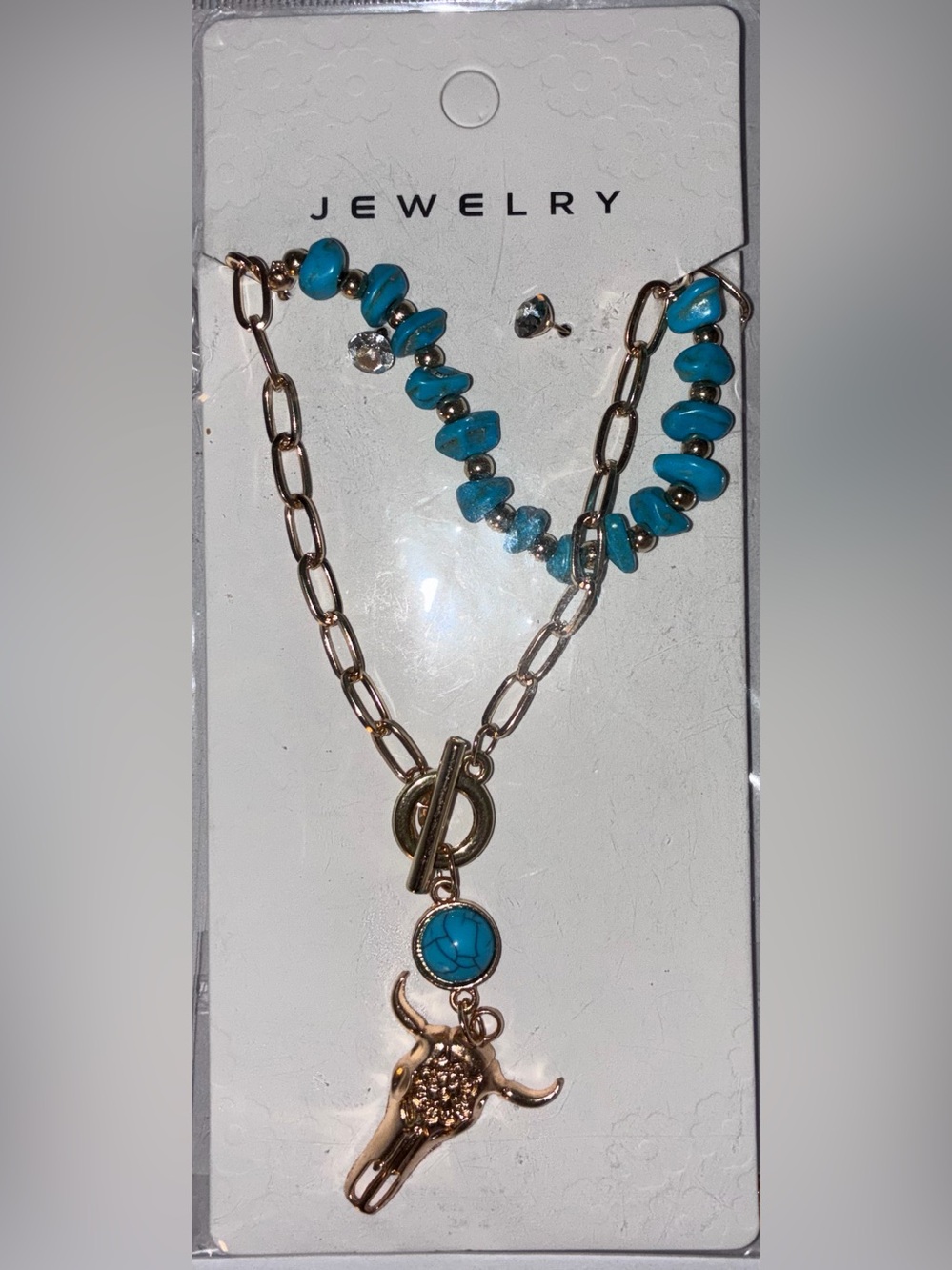 WESTERN STYLE LAYERED TURQUOISE BEADED NECKLACE